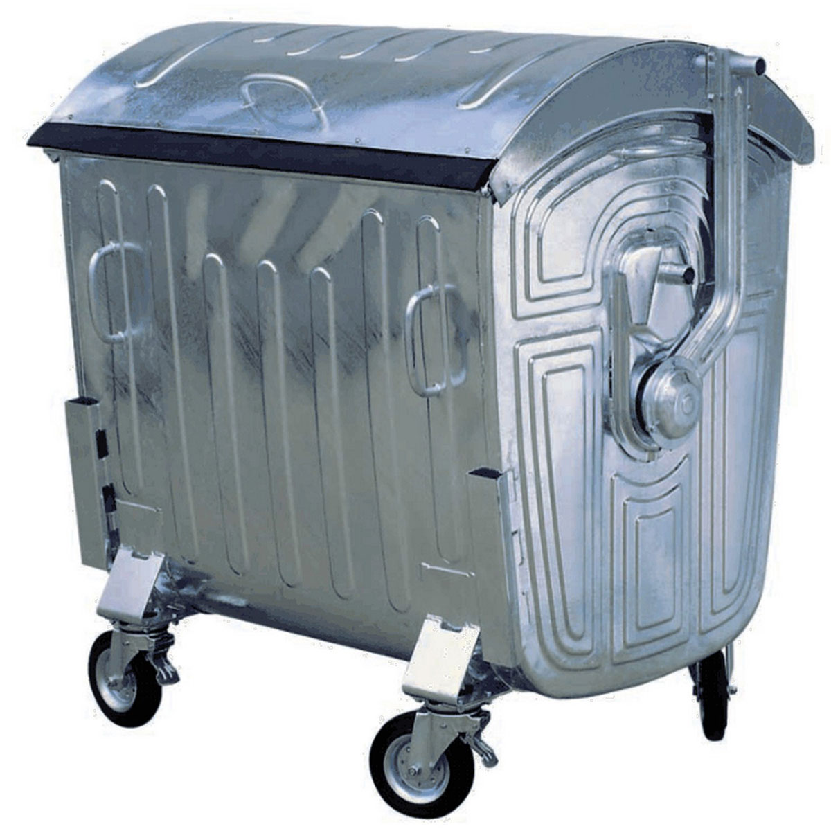 Galvanized Container 1100 With Dome Lid