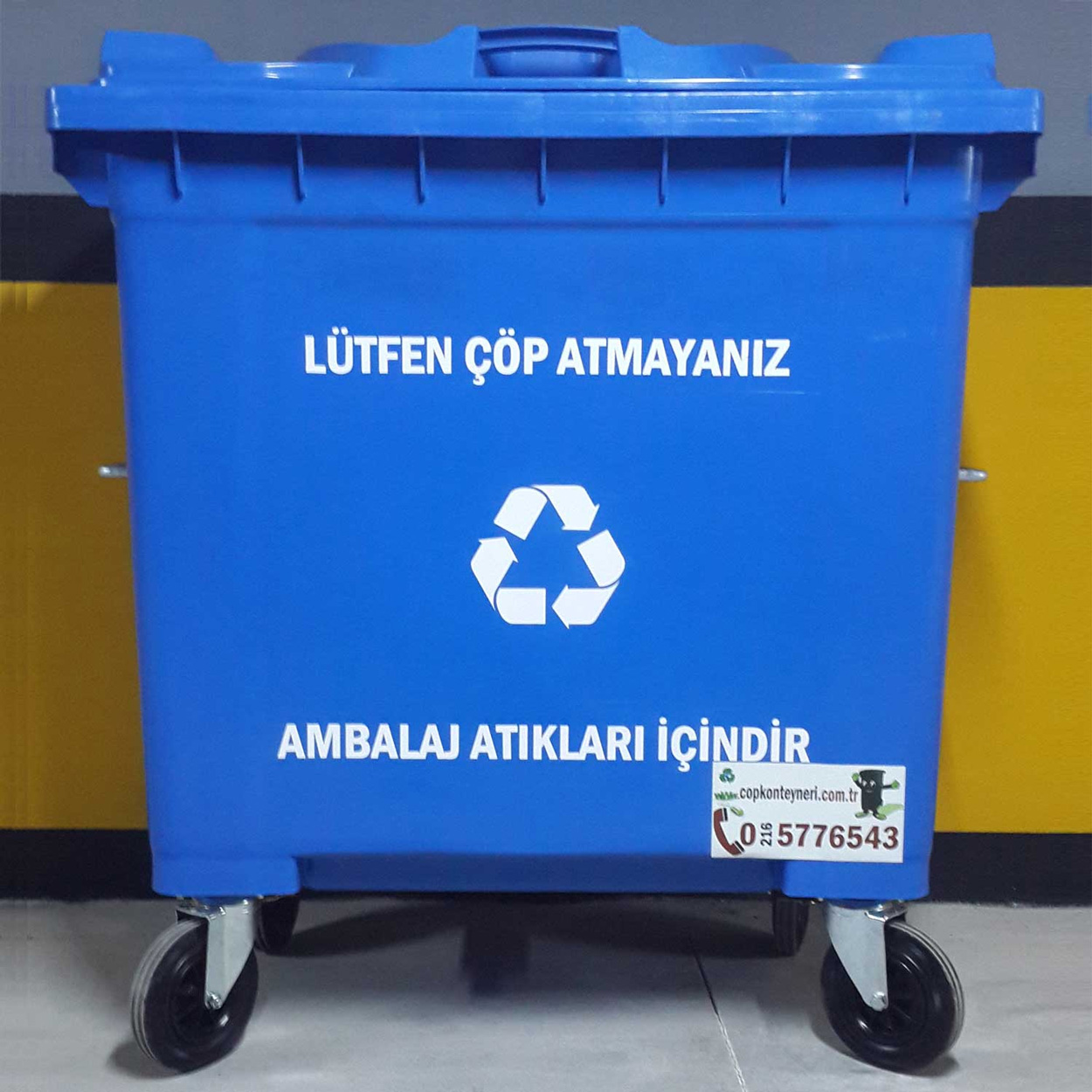 Recycling of packaging waste container