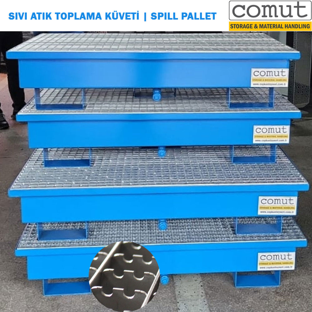 4-Drum Spill Containment Pallet (With Drain)