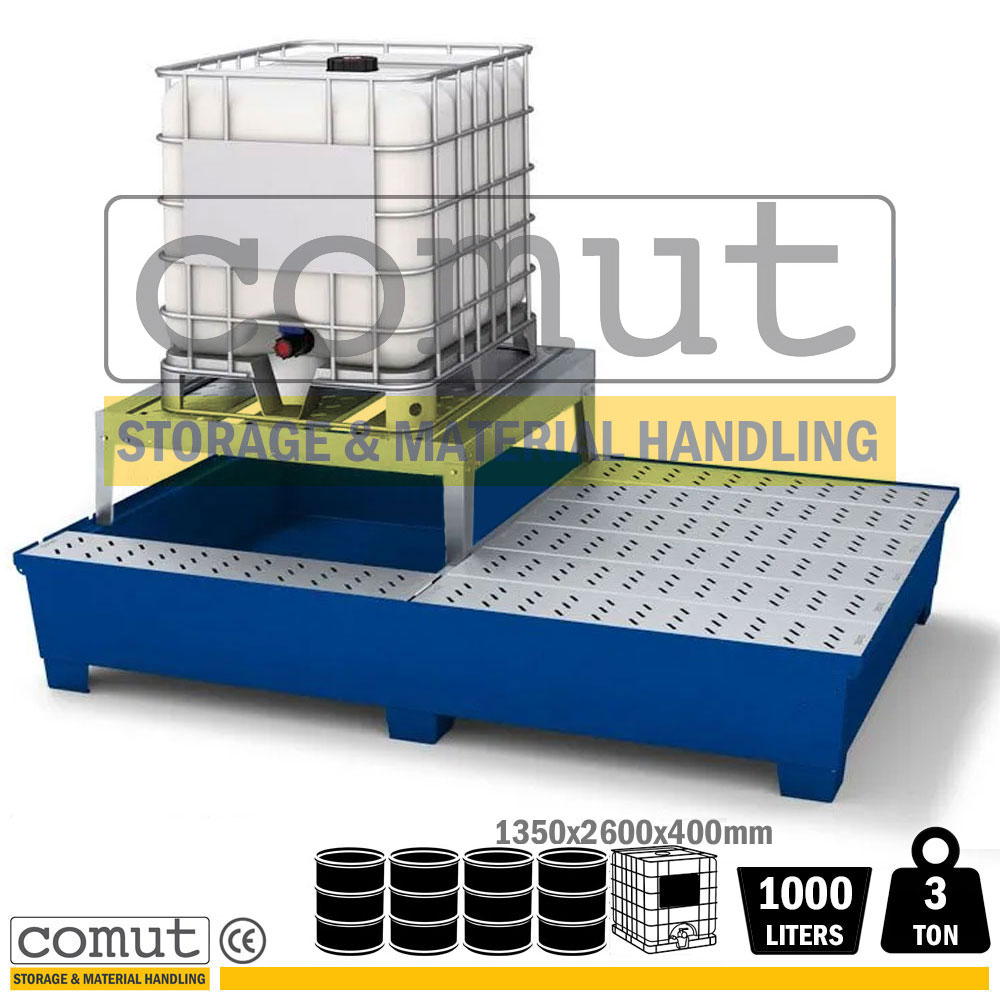 Triple IBC Bunded Spill Metal Pallet