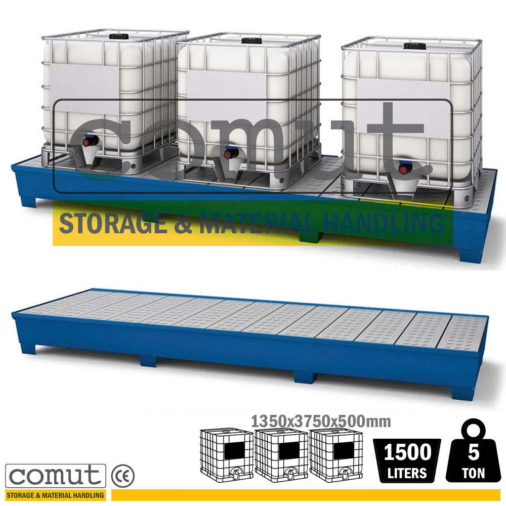 Triple IBC Bunded Spill Metal Pallet